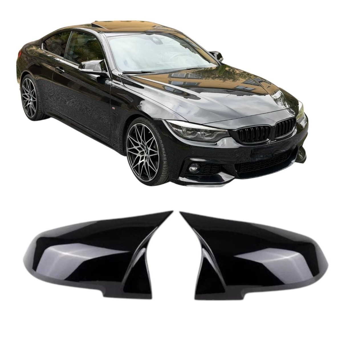 Spiegelkappen geschikt voor BMW F20 F21 F22 F30 F31 F32 F36 F87 – Glanzend Zwart