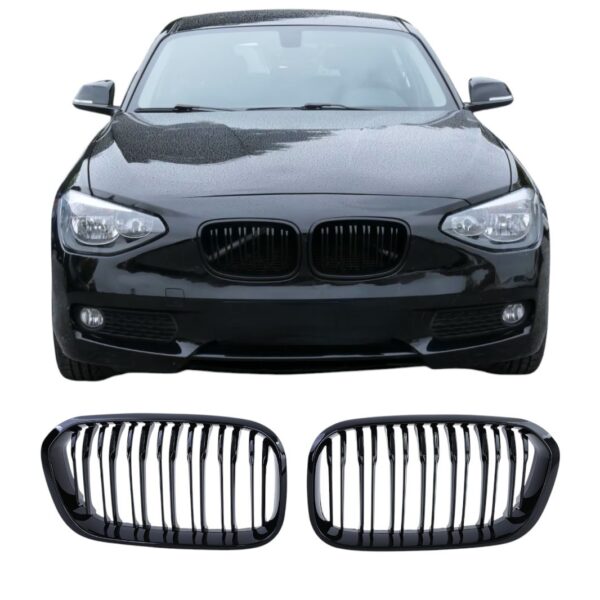Calandra BMW F20 F21 – doppie barre nero lucido