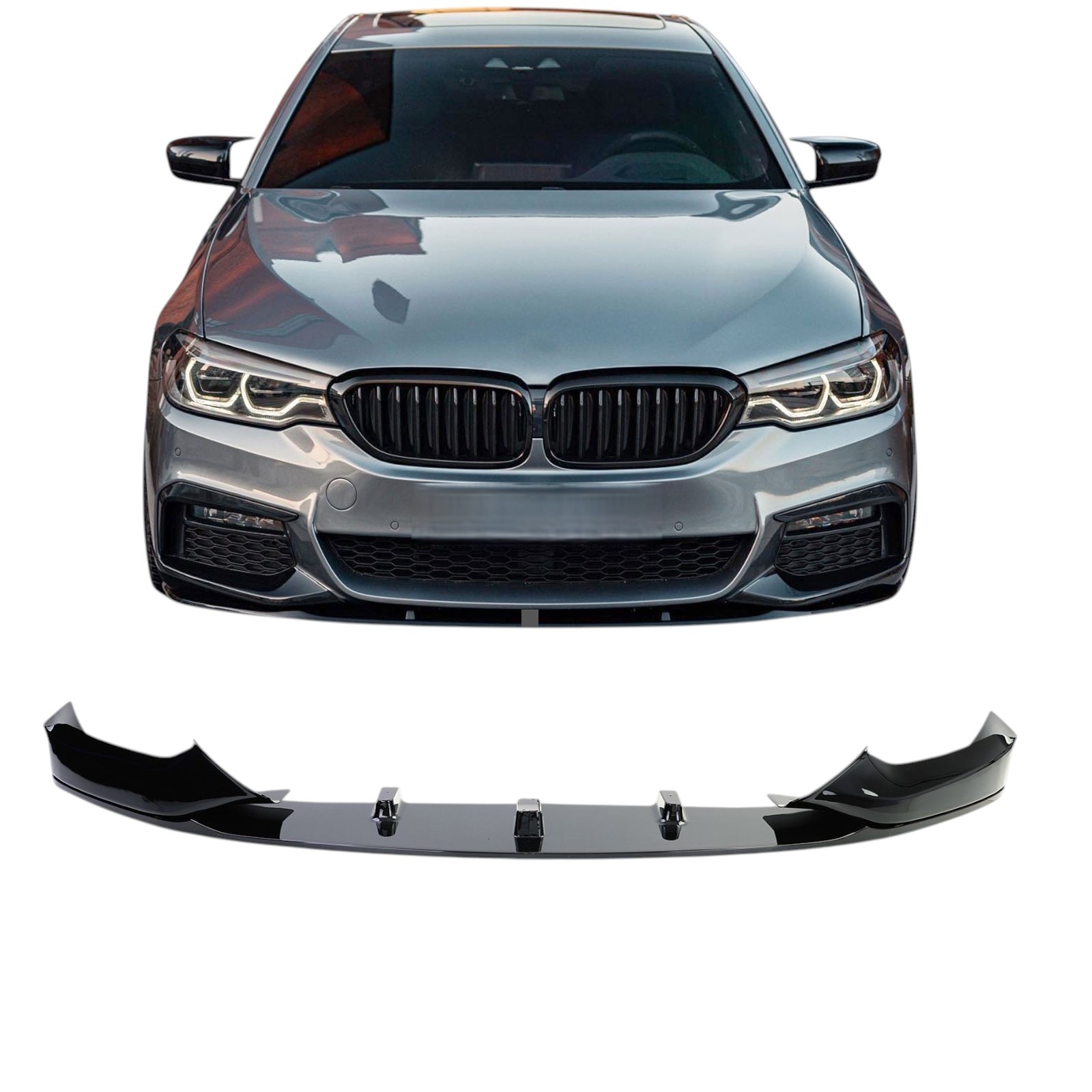 Voorspoiler BMW 5 Serie G30G31 M Pack hoogglans zwart