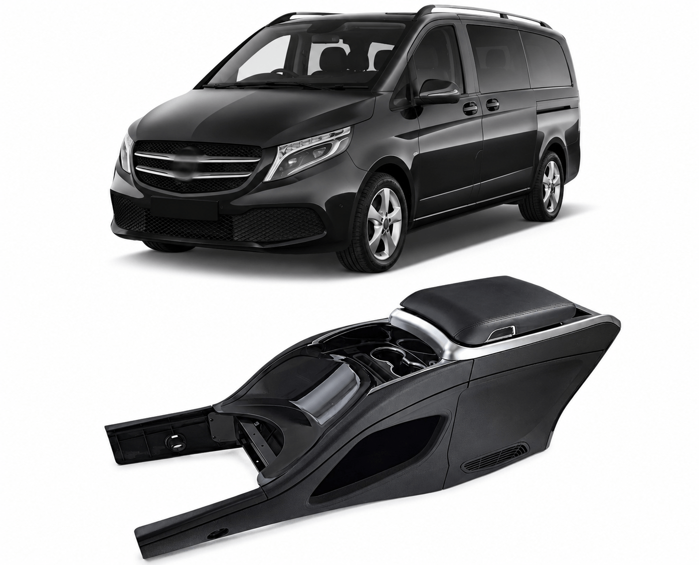 Middenconsole Zwart Mercedes V-Klasse W447 (2014–2023)