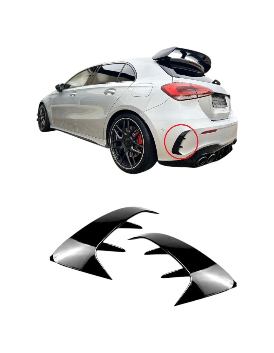 Achterbumper diffuser fins zwart Mercedes A-Klasse W177 AMG Line