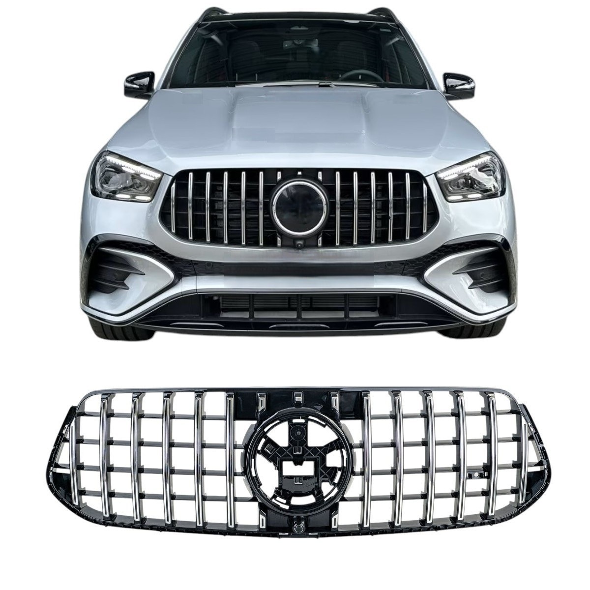 Mercedes GLE grill chroom glans zwart vooraanzicht W167 C167