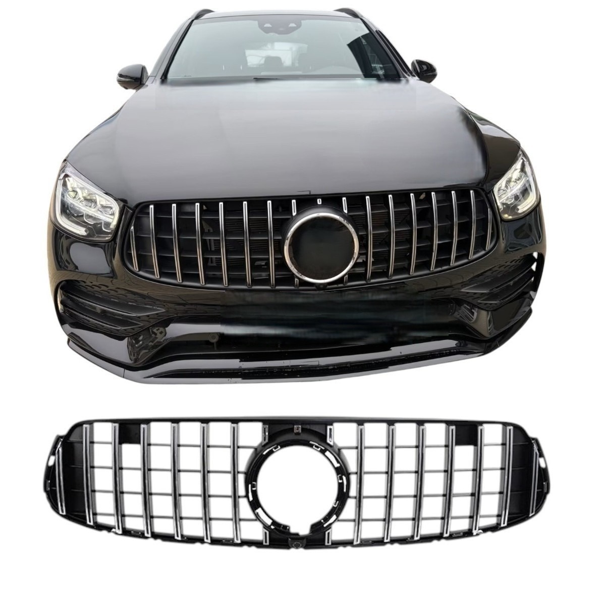 grill mercedes glc amg line 2019-2023 zwart chrome
