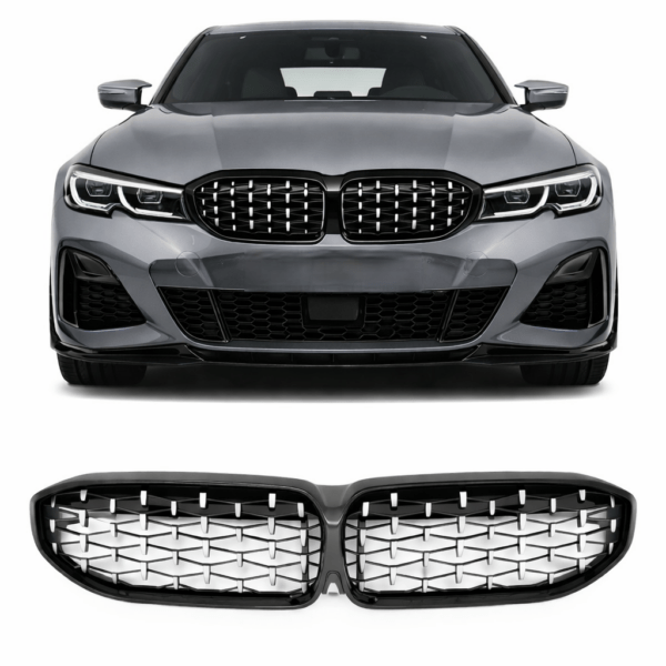 BMW G20 G21 diamond nierengrill glanzend zwart pre-facelift